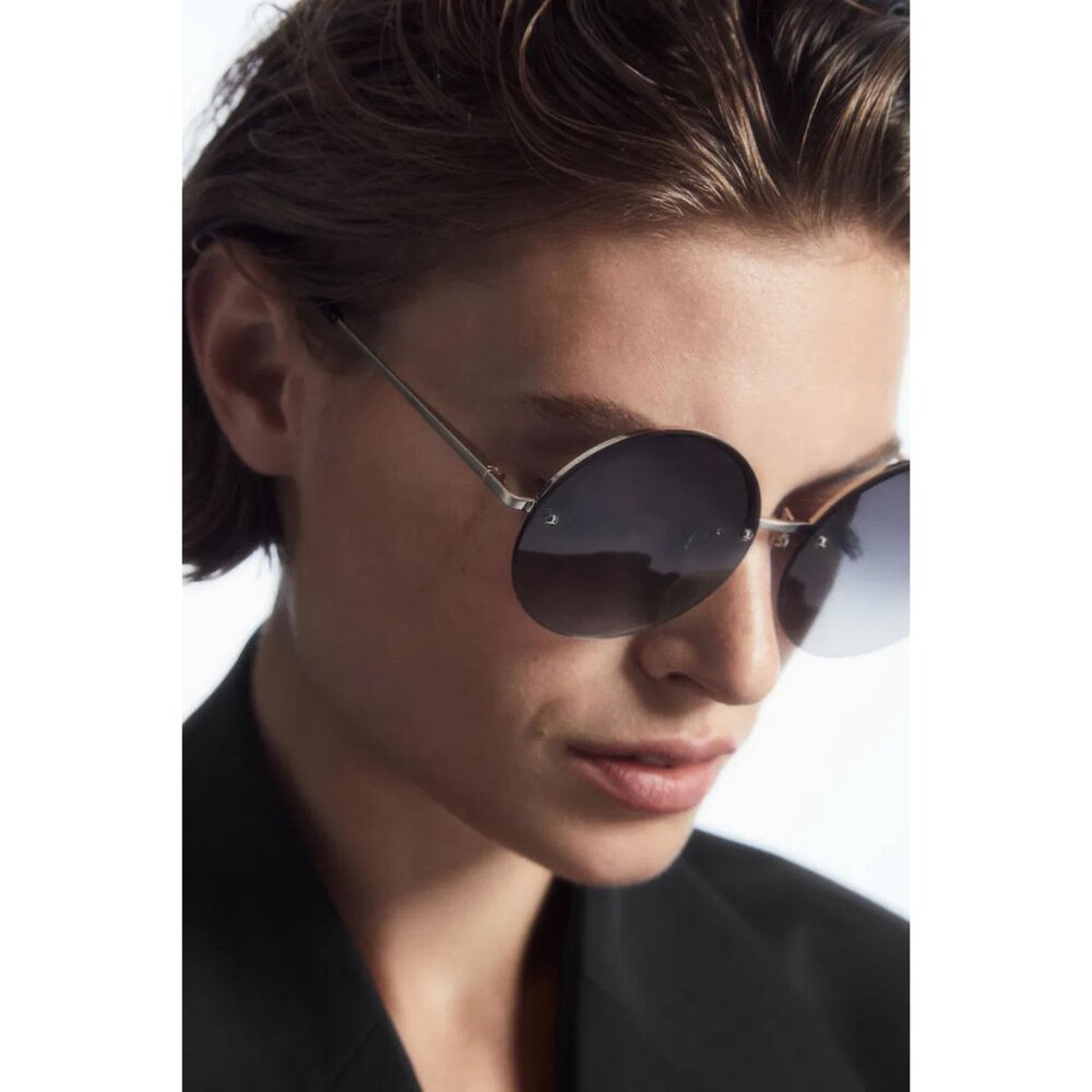 NWOB COS x Linda Farrow Rose Gold Black Orbit Sunglasses